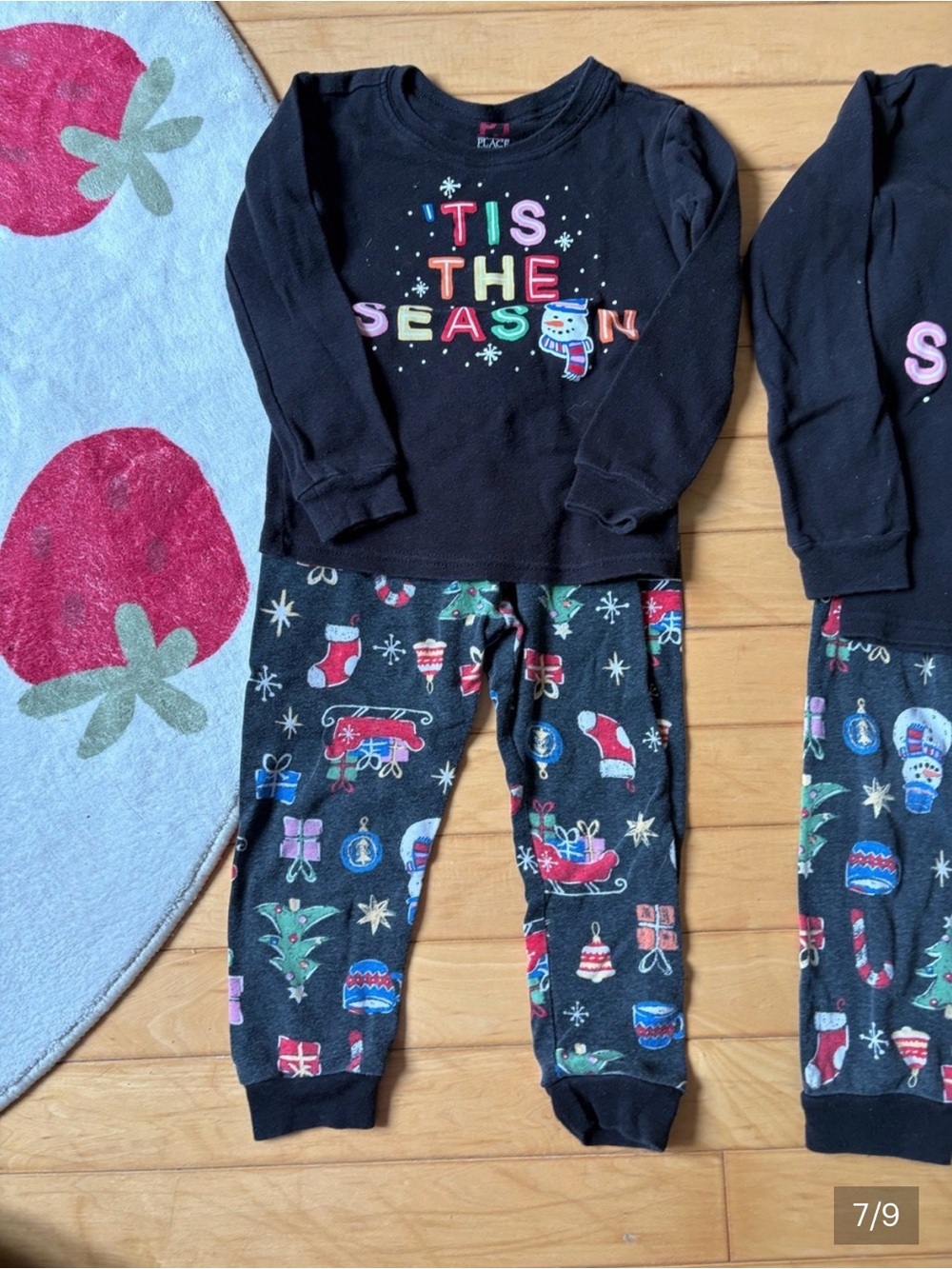 Kids Black 'Tis The Season Holiday Pajama Set